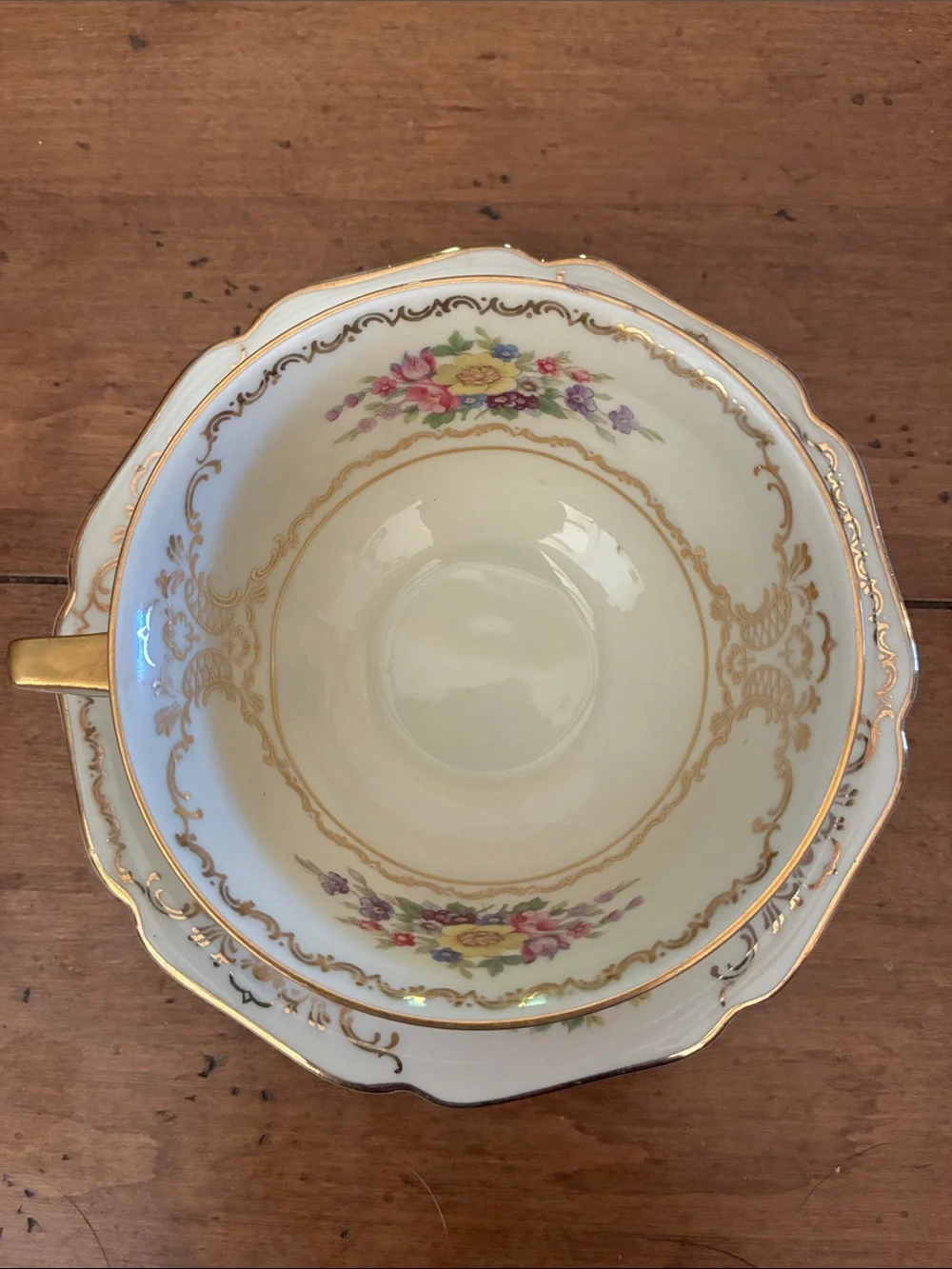 Heinrich H & C Selb Bavaria Germany Ivory Teacup and Saucer